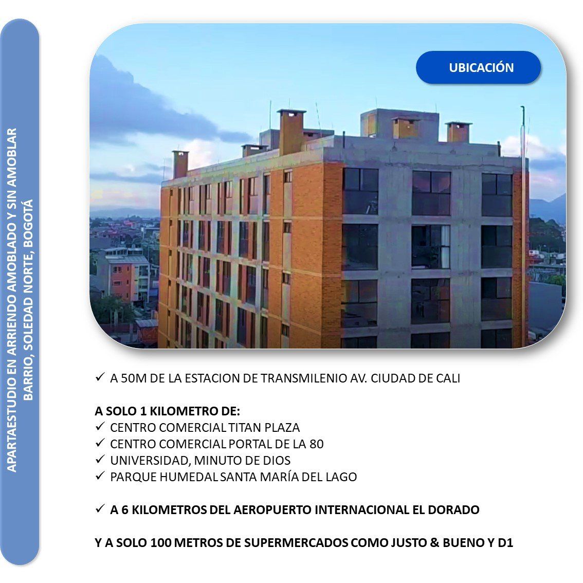 Apartamento en arriendo La Granja 28 m² - $ 800.000